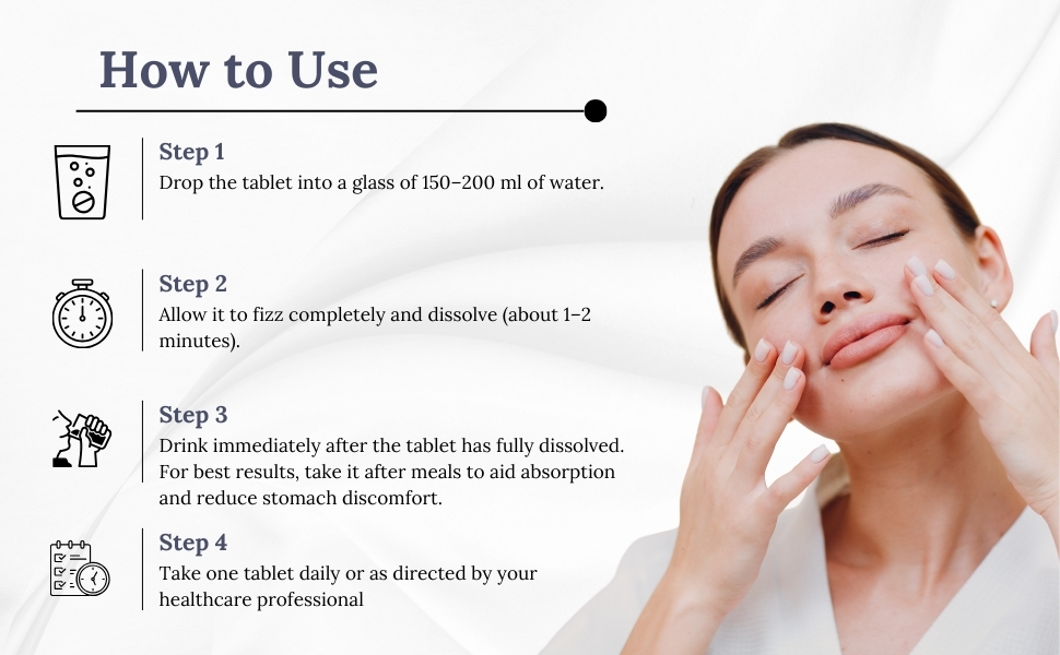 L-Glutathione Effervescent Tablets for Skin Whitening (15 Tablets)