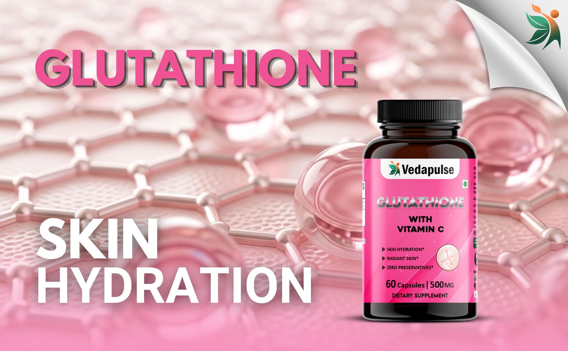 Glutathione with Vitamin C Capsules | 500 mg | 60 Capsules |