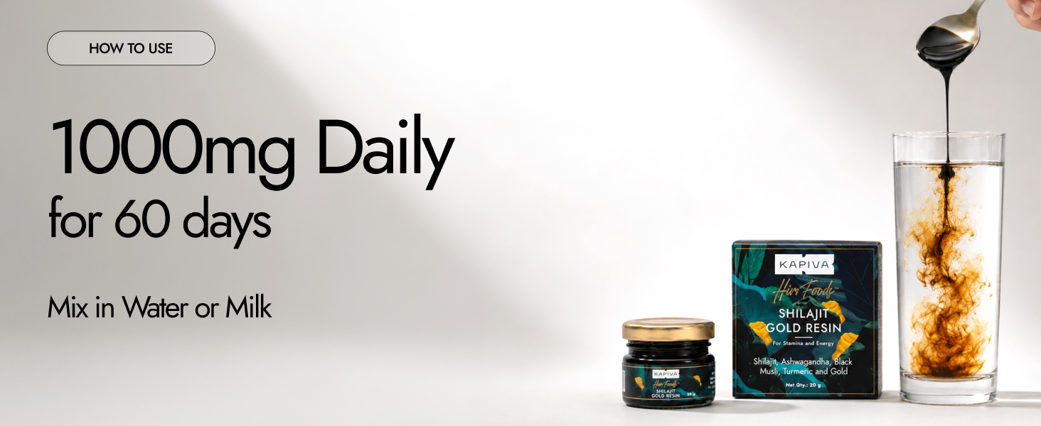Kapiva Shilajit/Shilajeet Gold Resin - 40g | Super Saver Pack | 500mg/Serving | 80 Servings | Boost Muscle Growth & Stamina | Contains 24 Carat Gold | 100% Ayurvedic