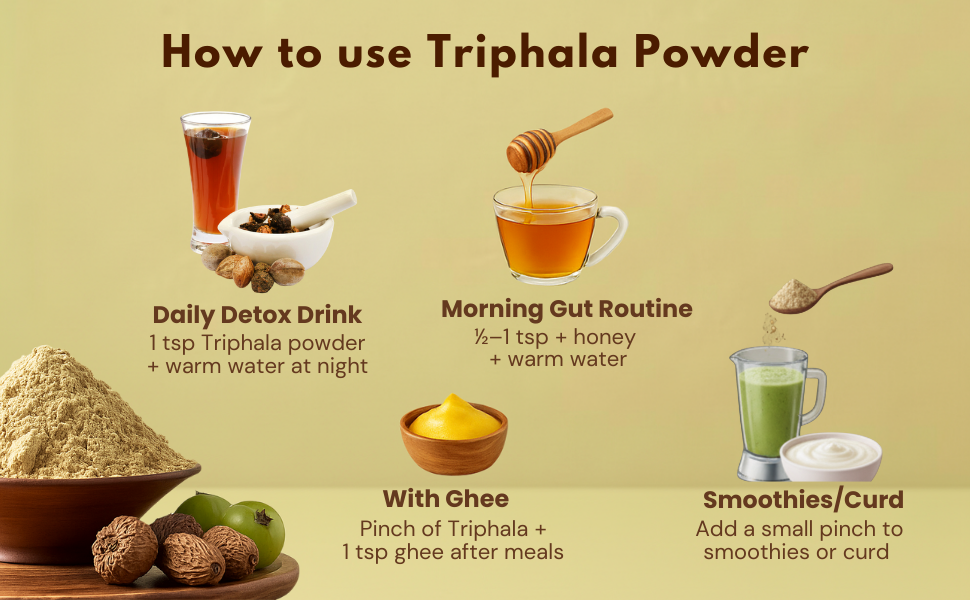 Earthen Story Certified Organic Triphala Powder (200g) | Lab Tested for 180+ Pesticides | Natural Gut Detox & Digestion Support | Amla, Haritaki & Bibhitaki | Vegan, Non-GMO