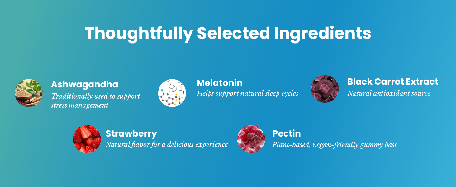 Gytree Melatonin 5mg Sleep Gummies for Women with Ashwagandha | Sleep Support Supplement | Helps Relax & Supports Restful Sleep | Strawberry Flavour 30 Gummies
