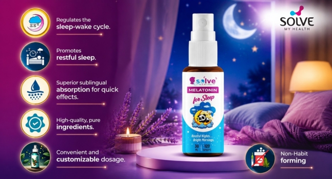 10 mg Melatonin Spray, Melatonin Spray for Sleep 30 ml, Natural Fast-Acting Oral Sleep Aid, Non-Habit Forming, Easy-to-Use Night-Time Supplement