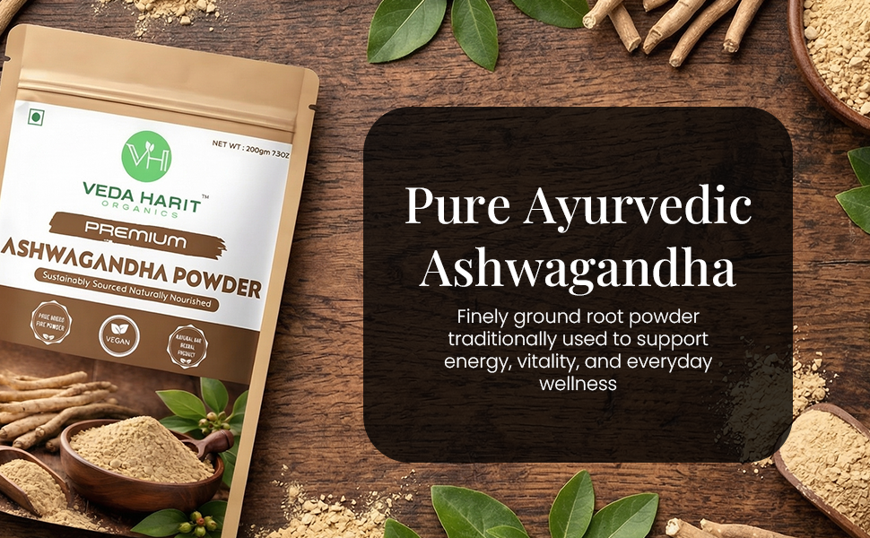 Ashwagandha Powder 200g | Pure Ashwagandha Root Powder for Men & Women | Natural Ayurvedic Adaptogenic Herb | Supports Energy, Vitality & Daily Wellness | Herbal Supplement