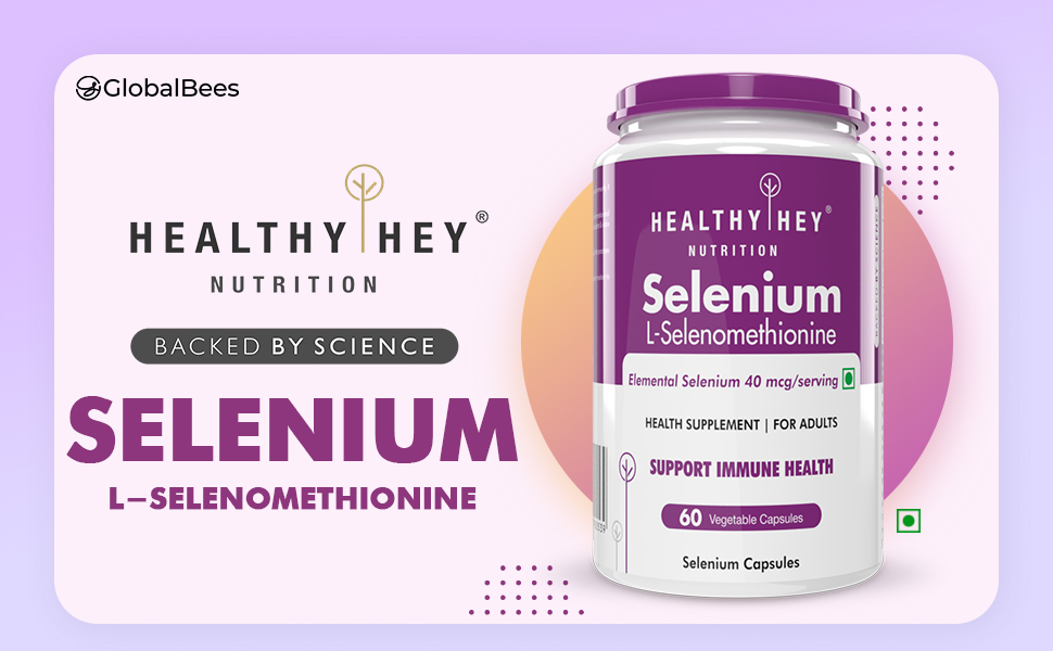 HealthyHey Nutrition Selenium Capsules 40mcg - Superior Absorption - 60 Vegetarian Capsules