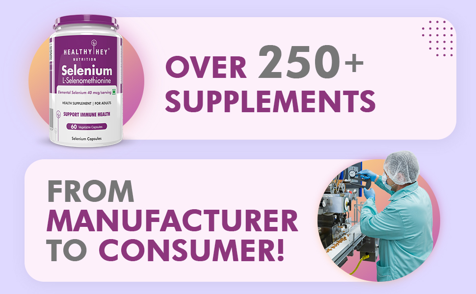 HealthyHey Nutrition Selenium Capsules 40mcg - Superior Absorption - 60 Vegetarian Capsules