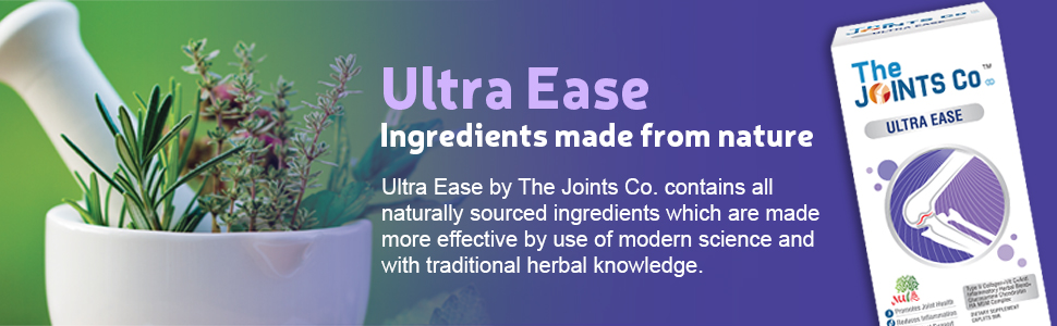 The Joints Co Ultra Ease Plus with Type II Collagen, Glucosamine Chondroitin MSM HA Complex & Herbal Blend for Joints, Bones & Cartilage Wellness - Pack of 120 Tablet (Pack of 2)