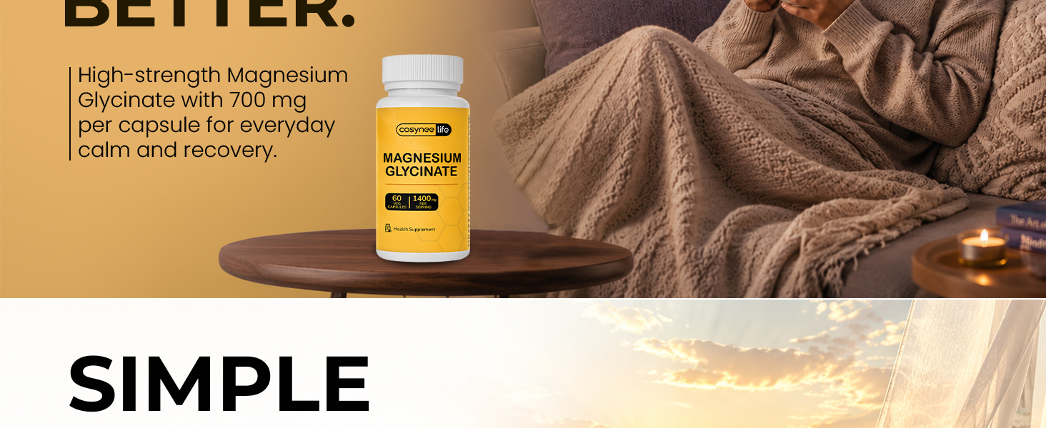 Magnesium Glycinate 700 mg | Sleep Support Formula (Magnesium Glycinate Pack of 60)
