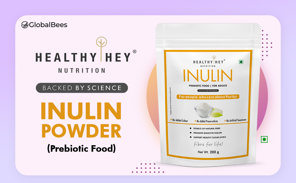 HealthyHey Nutrition Inulin Powder - Prebiotic Food - For Adults - 200g