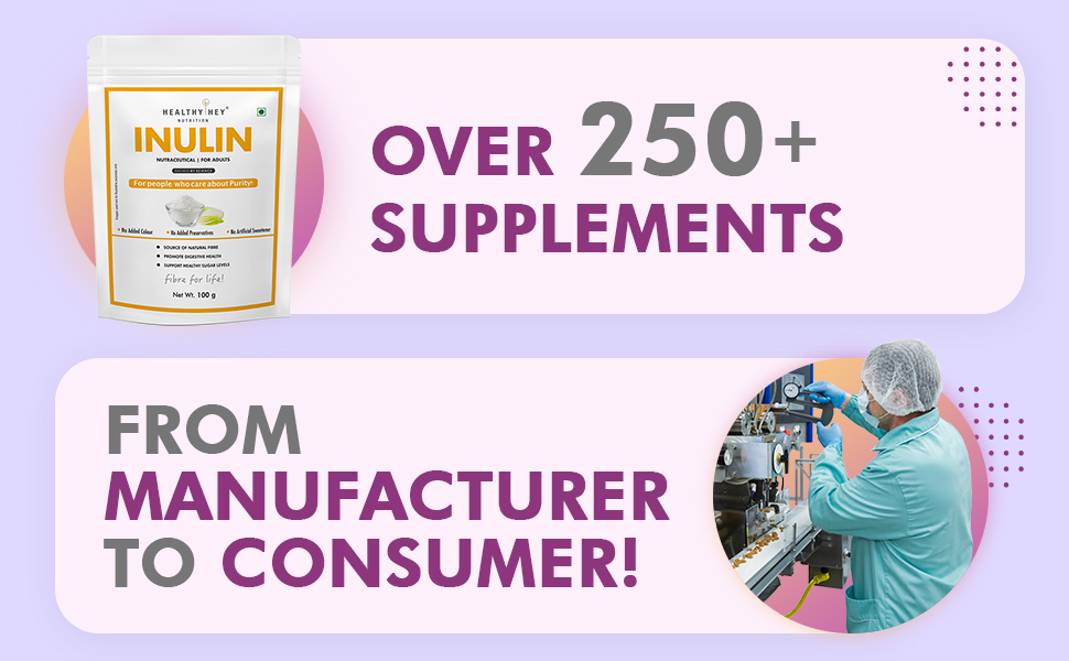 HealthyHey Nutrition Inulin Powder - Prebiotic Food - For Adults - 200g