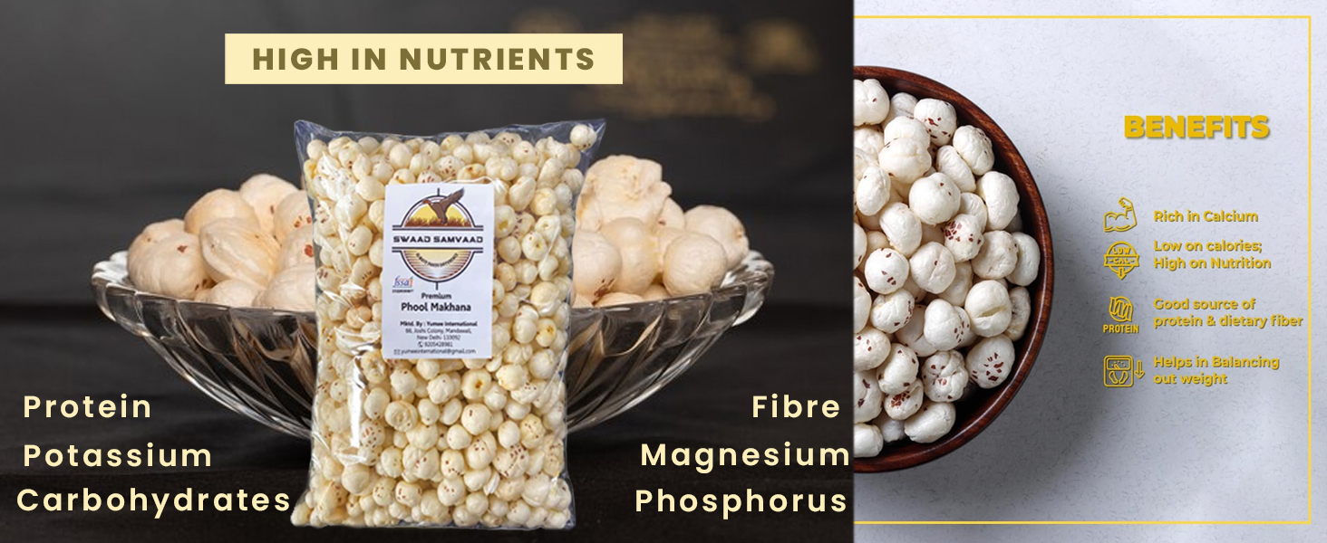 Desi phool makhana Jumbo Handpicked Lotus Seeds/Fox Nuts Big Size Phool Makhana (Pop/Gorgon Nut Puffed Kernels)(Without chamicals) (100Grams)