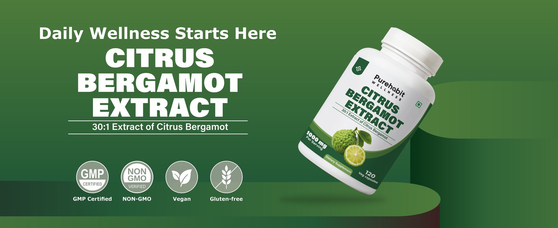 Citrus Bergamot Extract 1000mg, 30:1 Standardised Caps