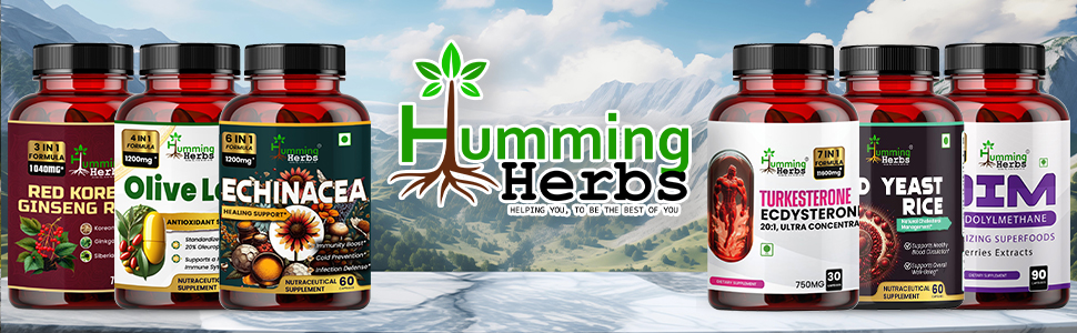 Humming Herbs Astaxanthin Plus with Coenzyme Q10 & Berberis Aristata for Great Antioxidant Support - Promotes Skin Health, Eye Protection & Joint Comfort