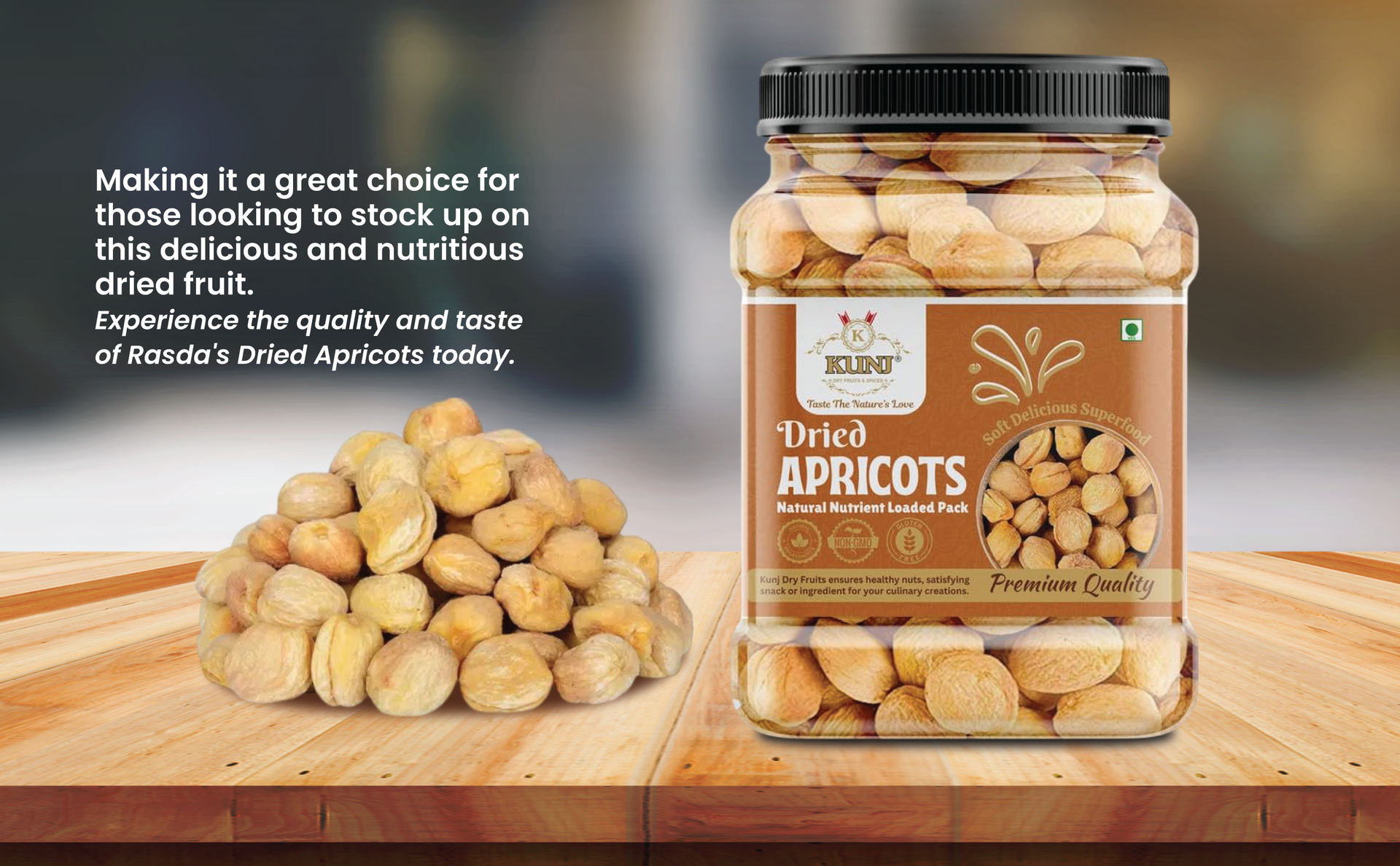 NUTRIZAIKA Apricots Dry Fruits 1 kg | Dried Apricot, Dry Fruits Dry, Turkish Apricot, Seedless, Khumani Dry Fruit | Khurbani For Eye Health