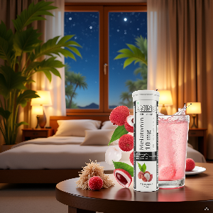 Pro Sleep 10 mg Melatonin 15 Effervescent & Stress Relief Vitamin with Ashwagandha No Added Sugar - 15 Litchi DRINK