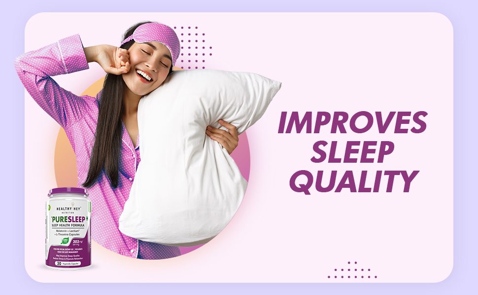 HealthyHey Nutrition #1 Sleep Supplement | Sleep Better, Sleep Longer, Reduces Anxiety & Stress | Non-Habit Forming | 30 Vegetable Capsules | Formula with Melatonin, Lactium & L-Theanine - Non-GMO