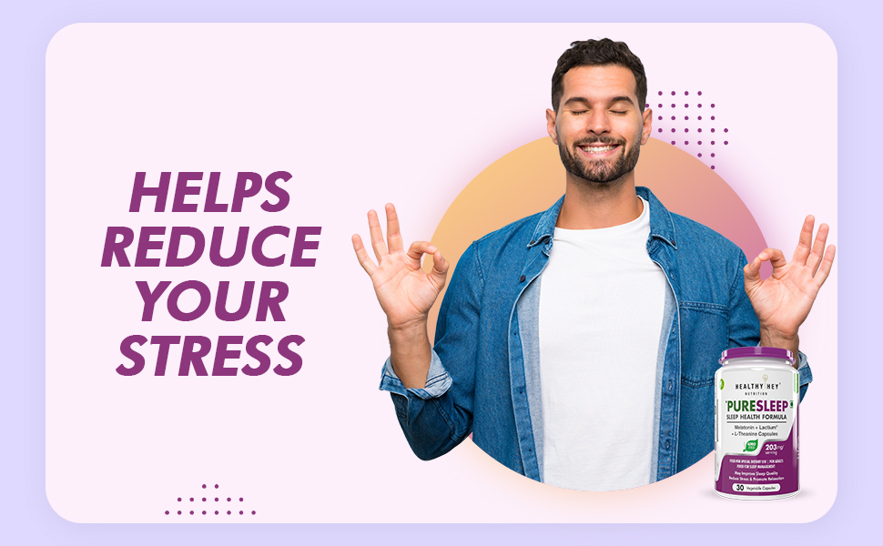 HealthyHey Nutrition #1 Sleep Supplement | Sleep Better, Sleep Longer, Reduces Anxiety & Stress | Non-Habit Forming | 30 Vegetable Capsules | Formula with Melatonin, Lactium & L-Theanine - Non-GMO