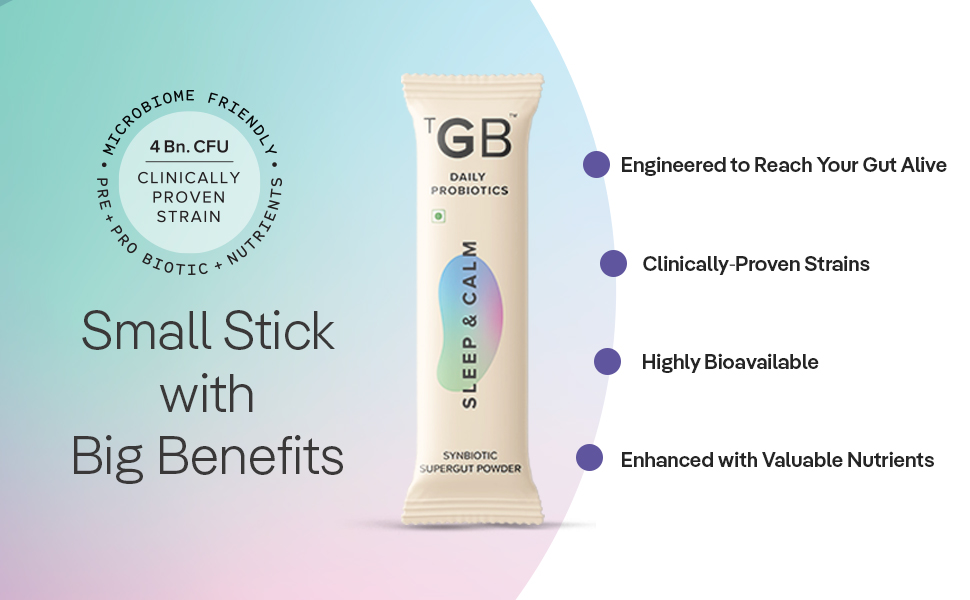 The Good Bug Sleep and Calm SuperGut Powder for Healthy Deep Sleep & Stress Relief |Melatonin |Pre & Probiotic Supplement for Men & Women | 4 Billion CFU of Clinically Proven Strains | 15 Days Pack