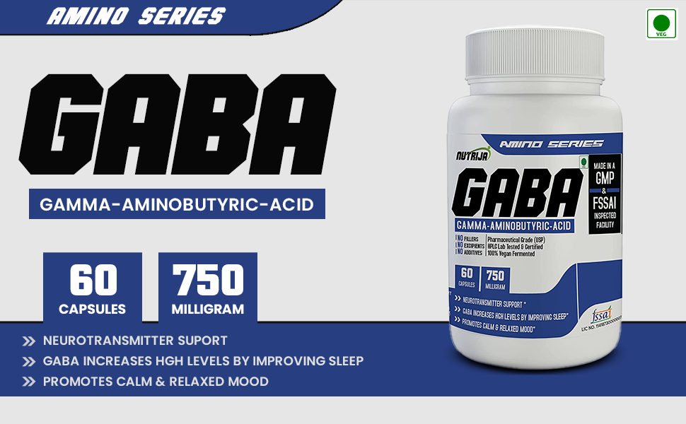 NutriJa GABA 750MG Supplement - 60 Capsules (60 Capsules)