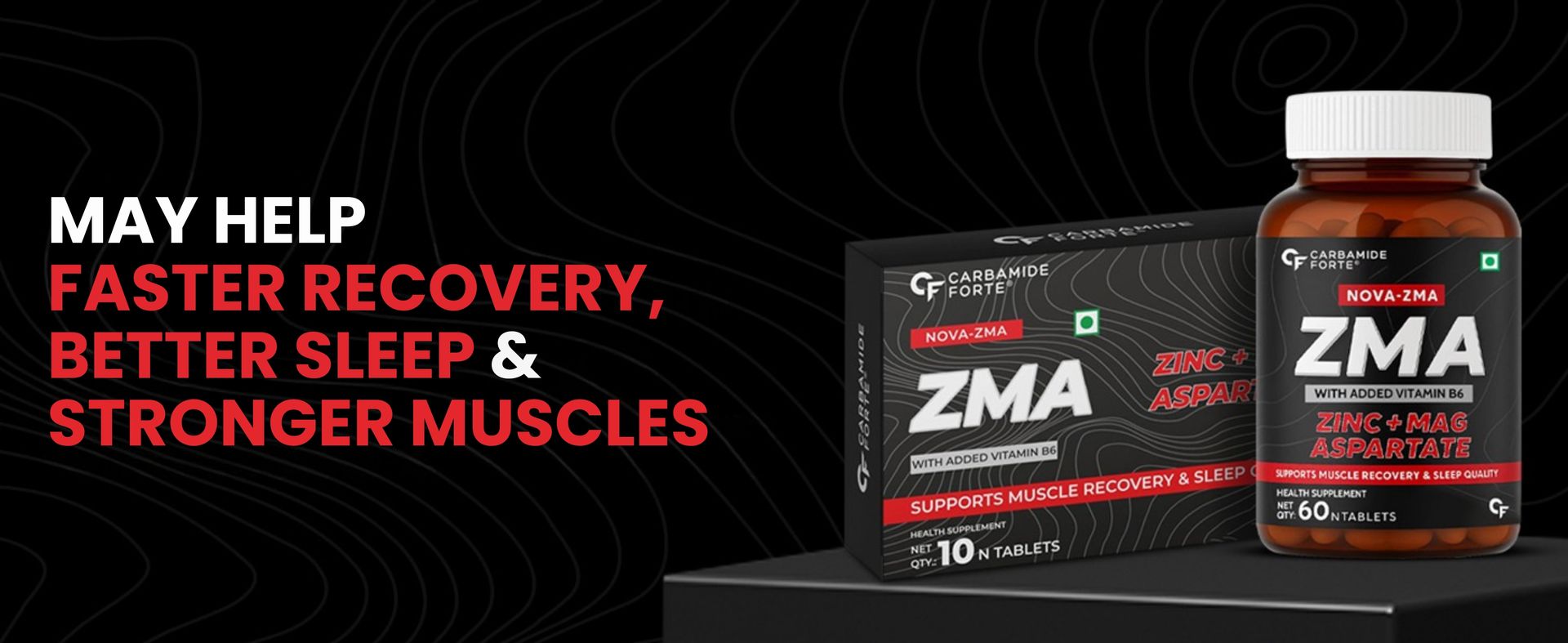 Carbamide Forte ZMA and Zinc Supplement for Men | Zinc and Magnesium Supplements with Vitamin B6 | Zinc tablets May Support Muscle Recovery and Sleep Quality | 10 Tablets