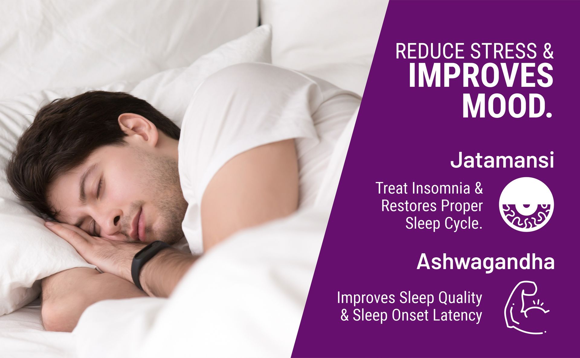 Bliss Welness Sleep Management Valerian Root Melatonin 5 mg Jatamansi Ashwagandha | For Good Sleep Cycle | Stress & Anxiety Relief Health Supplement - 60 Veg Tablets