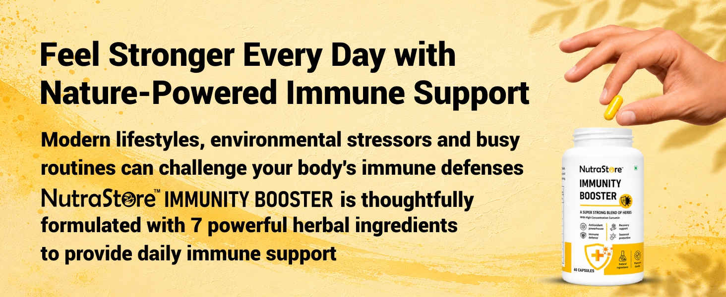 NutraStore Immunity Booster for Men & Women | Curcumin, Giloy, Amla, Moringa, Ginger, Orange & Piperine | Daily Health Supplement | 60 Capsules | Pack of 2