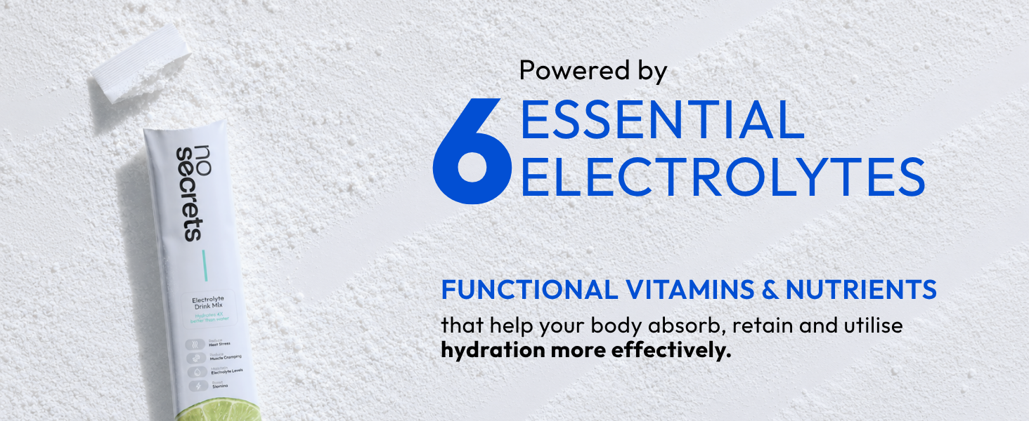 No SECRETS Perfect Hydration Duo – Lime, Orange & Pomegranate - Pack Of 1 (12 Sticks) | Electrolytes & antioxidants | Instant Hydration & Energy | Vegetarian | Daily Hydration & Recovery