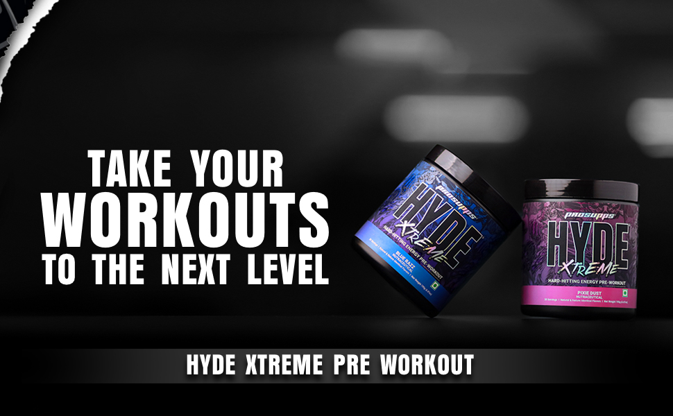 HYDE Xtreme - Hard Hitting Energy Pre Workout Supplement | Caffeine, Beta-alanine, Creatine HCl, L-arginine | For Muscle Pump, Vascularity, Strength and Focus | 15 servings (Fruit Punch)