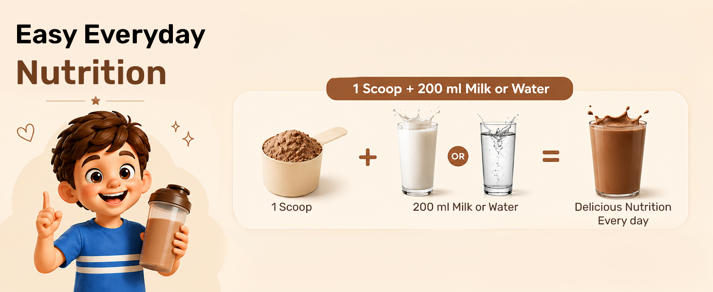 Miduty Kids ProGrow+ Hazelnut Cocoa | Kids & Teens Protein Shake for Growth, Daily Nutrition & Active Recovery | 12g Protein for 8–18 Years | FOS & Inulin, Vitamins & Minerals, Vegetables, Fruit & Nut Blend | Natural Hazelnut Cocoa Flavor - 350g