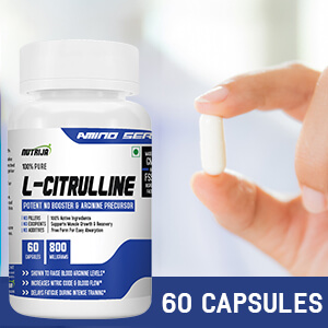 NutriJa L-Citrulline 800mg - 60 Veg Capsules | Potent Nitric Oxide (NO) Booster & Arginine Precursor | Pre-Workout Supplement for Muscle Pump & Blood Flow