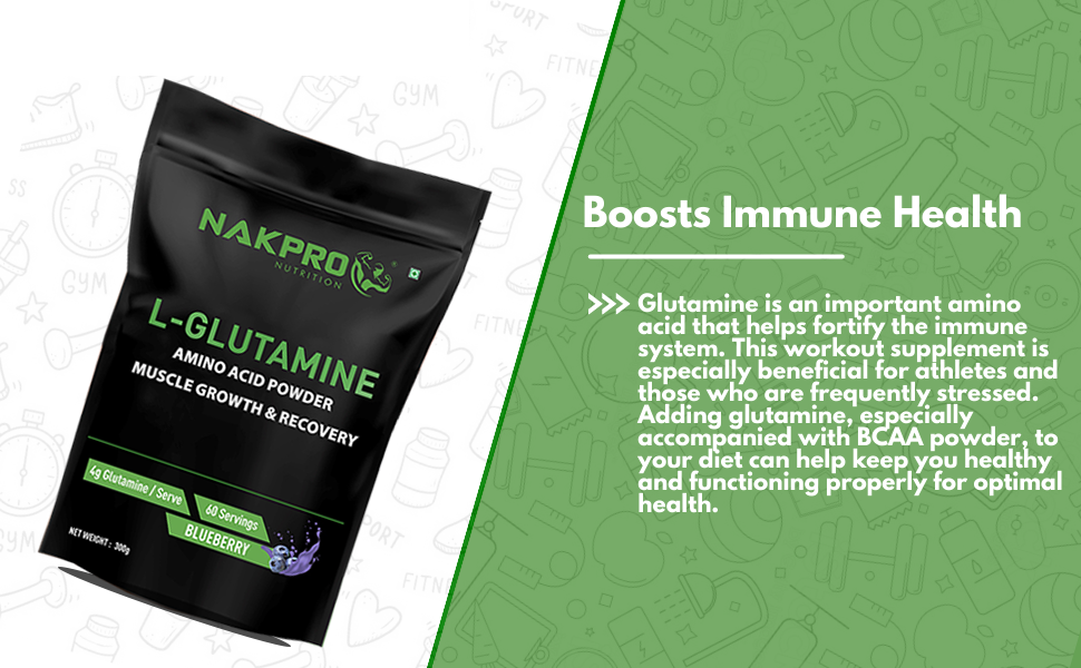 Nakpro L-Glutamine Powder | 4g Glutamine Per Serving, 50 Servings | Post Workout Amino Acid Supplement for Muscle Growth and Recovery (Pink Guava, 250g)
