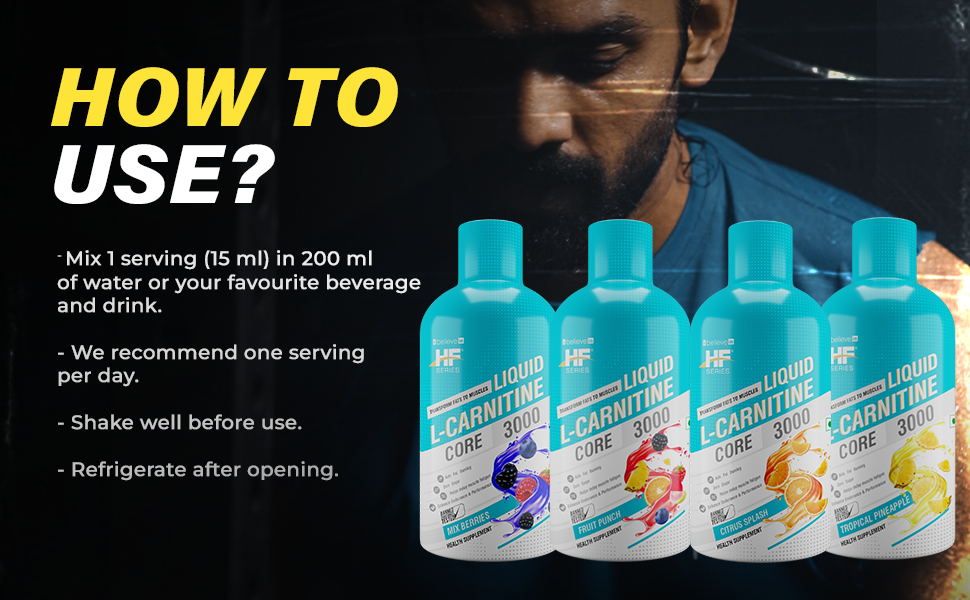 HF Series Liquid L Carnitine 3000 mg,Burns Fat For Energy (450 ml-Mix Berries) Energy 4.50 kcal | Carbohydrate 2.24G| Sodium 5.99 Mg| L Carnitine 1.50 G | Increase body metabolism |