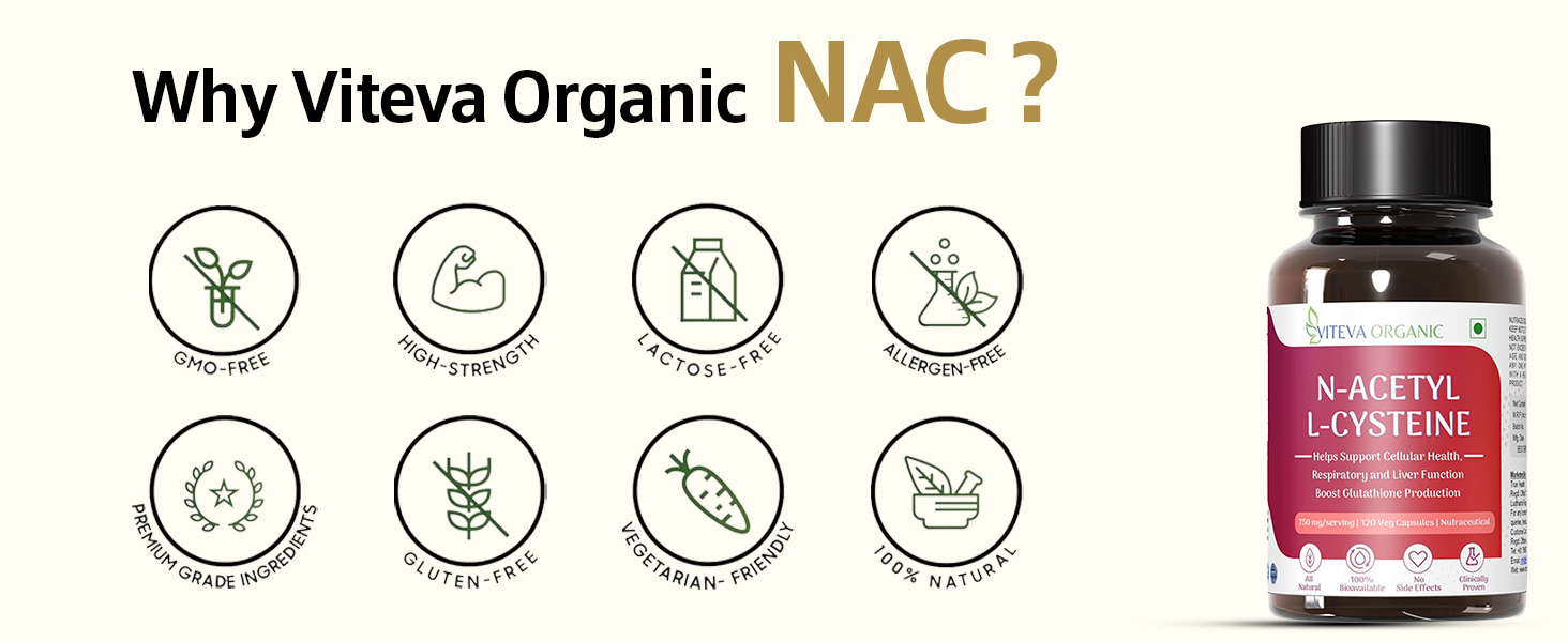 N-Acetyl L-Cysteine NAC Supplement 750mg - 120 Veg Capsules | >99% Pure Grade NAC with Piperine | Acetyl cysteine Thins Mucus, Boosts Glutathione, Liver & Lung Detox, Respiratory Health