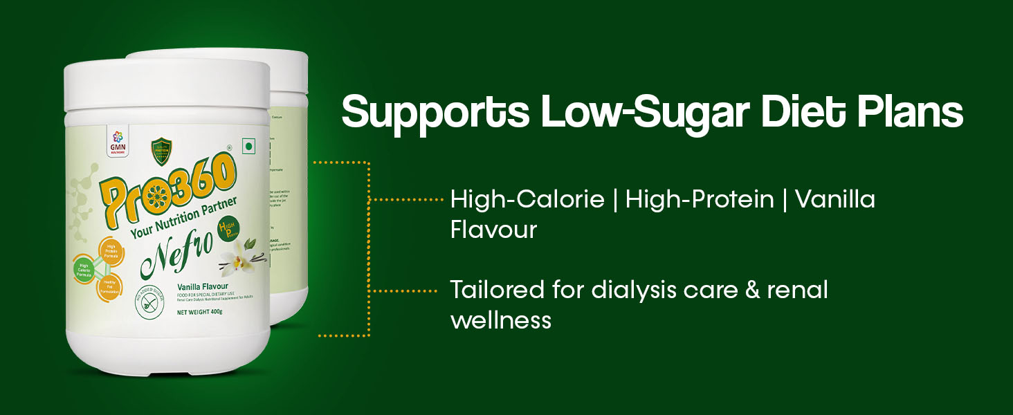Pro360 Nefro HP Powder – Vanilla Flavour, 400g – High Protein Dialysis Care Nutritional Supplement for Renal Support – Vanilla Protein Powder with L-Taurine, L-Carnitine & Essential Nutrients
