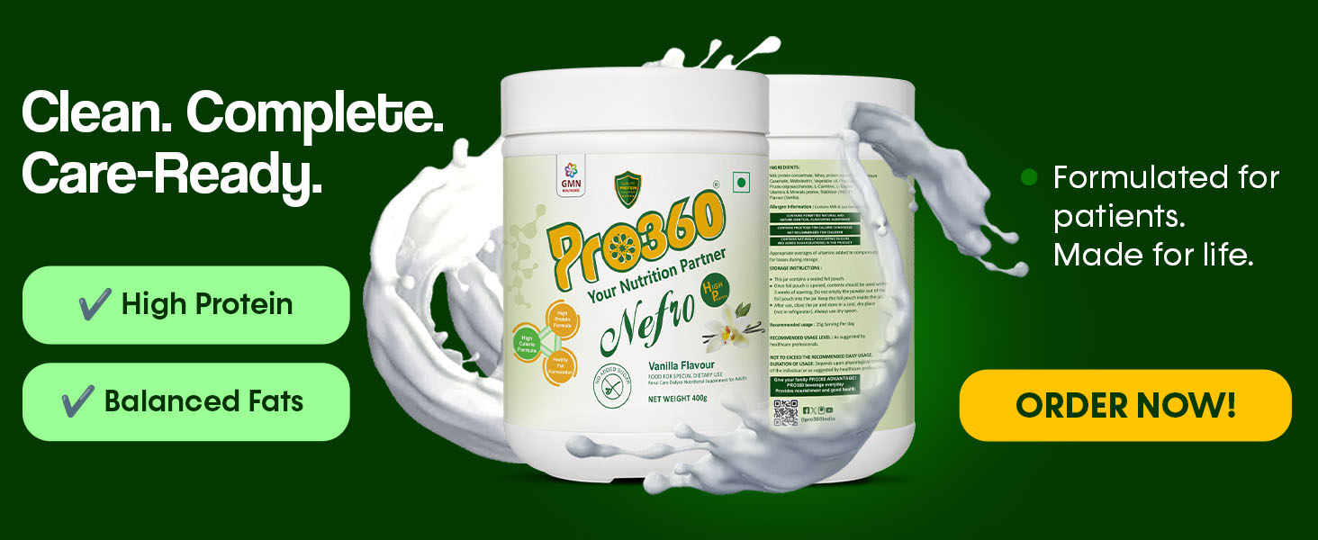 Pro360 Nefro HP Powder – Vanilla Flavour, 400g – High Protein Dialysis Care Nutritional Supplement for Renal Support – Vanilla Protein Powder with L-Taurine, L-Carnitine & Essential Nutrients