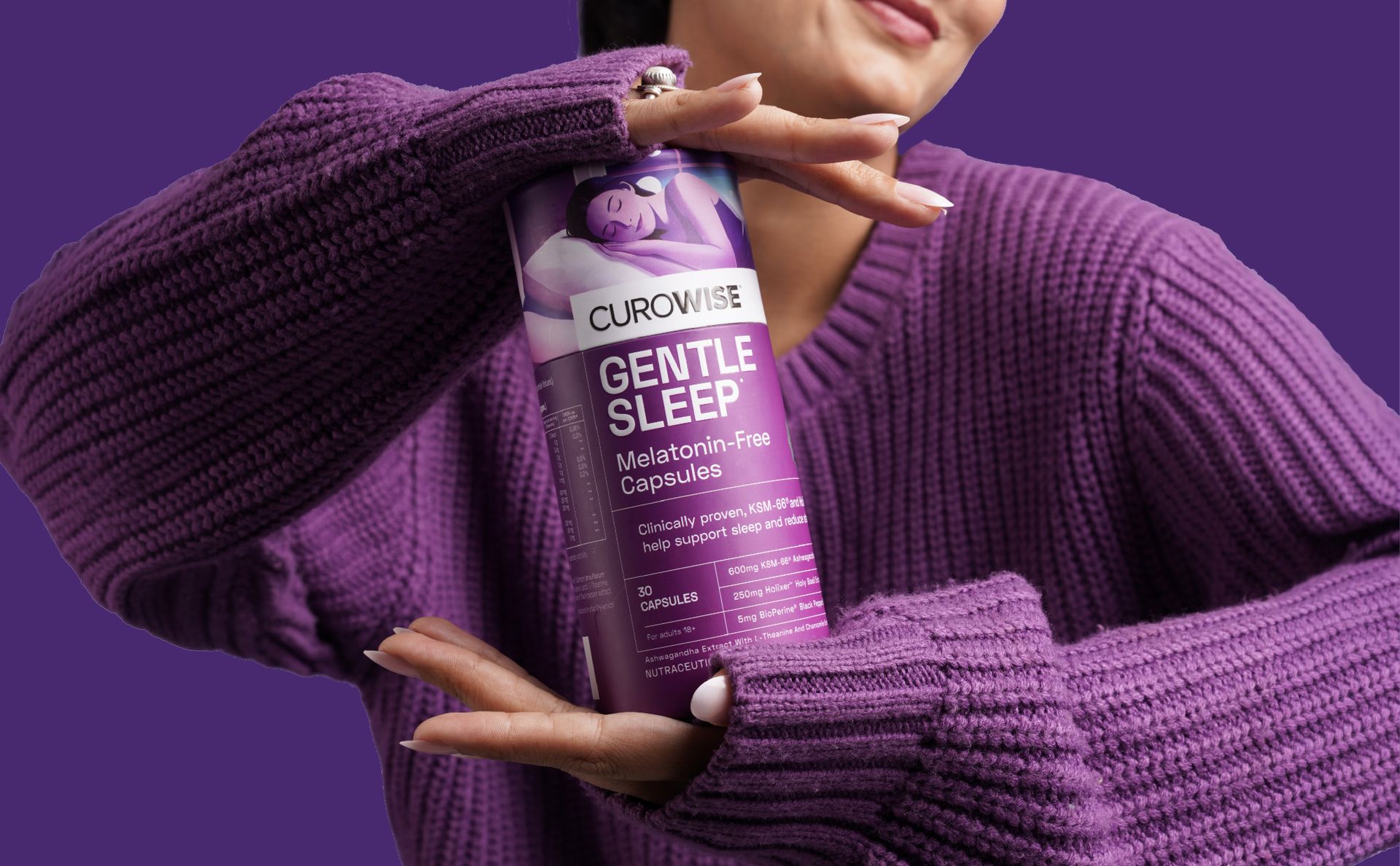 Gentle Sleep Capsules | Melatonin-Free Sleep & Relaxation Support | Ashwagandha Supplement for Stress & Nighttime Wellness | 30 Capsules for Adults