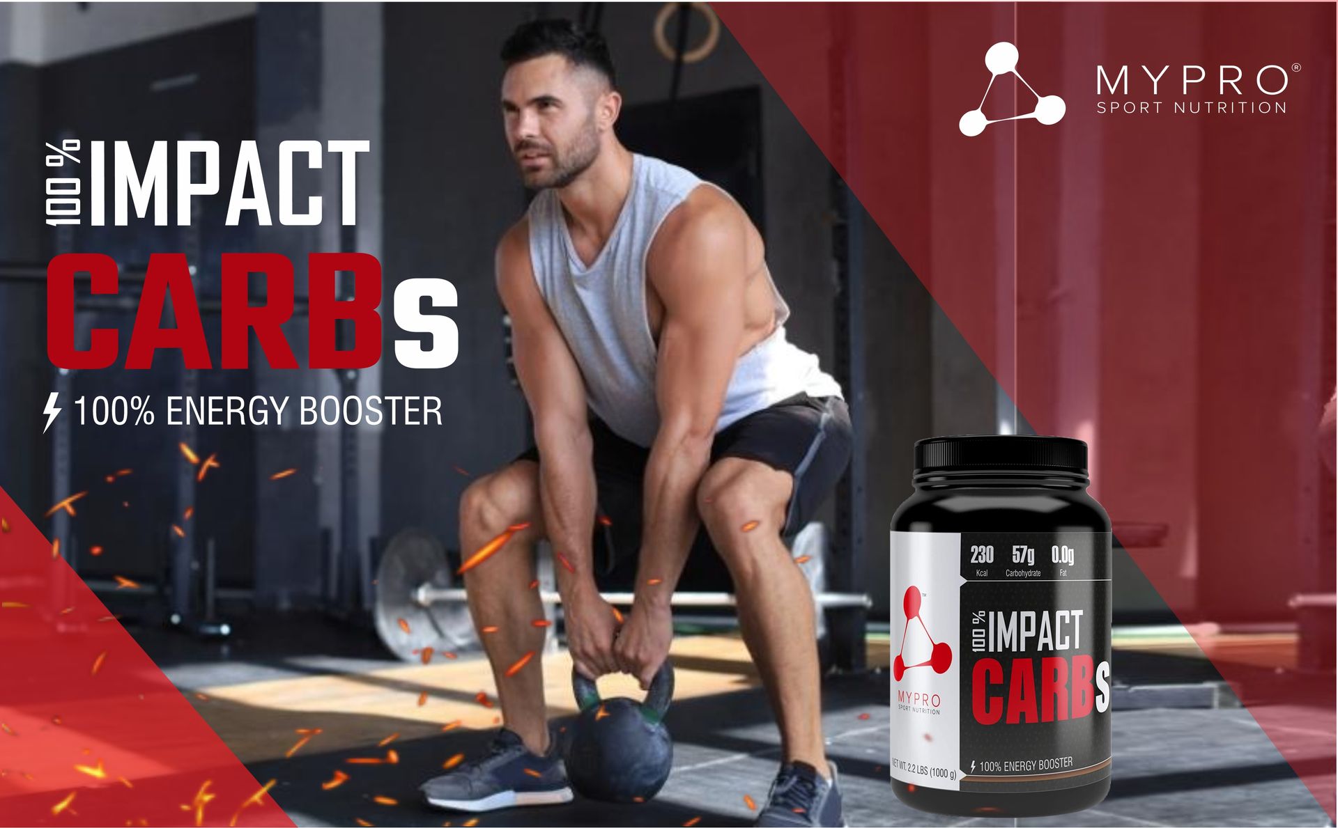 Mypro Sport Nutrition Carb Powder Supplement | 2X Faster Muscle Fuel | Pre Workout & Post Workout | Carbohydrate Powder for Recovery, Endurance, Gain Muscle Mass Chocolate Flavour (1000 Gm- 2.2LBS)