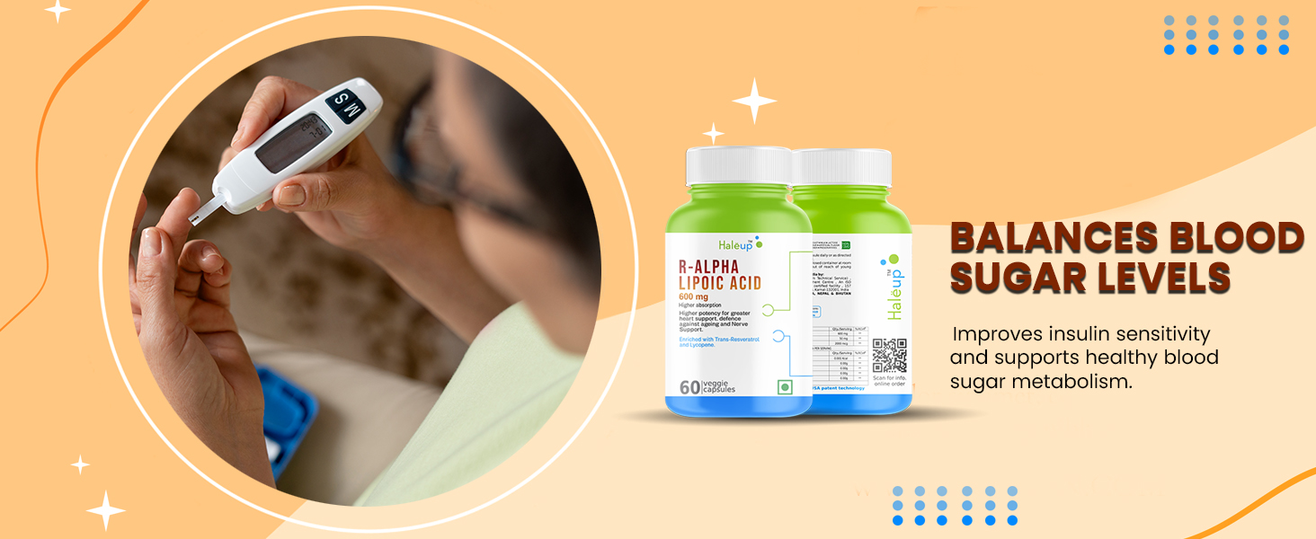 Haleup Alpha Lipoic Acid, 600 mg II Enriched with Lycopene & Resveratrol || Healthy Liver || Heart || Blood Sugar & Potent Antioxidant, (1 Pack X 60s Count)