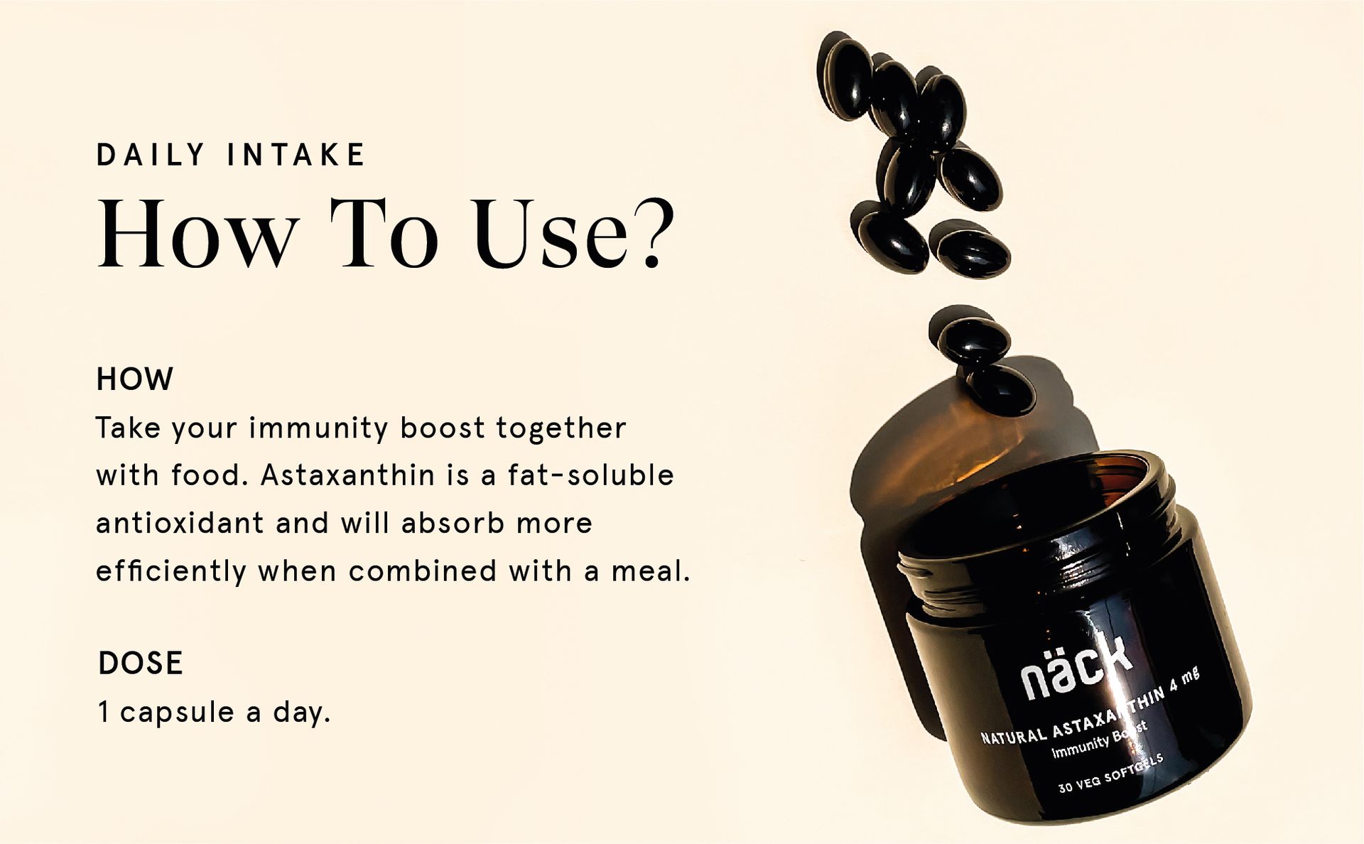 Näck Astaxanthin | Nature’s Strongest Antioxidant | Europe Sourced | Supports Immunity, Skin & Eye Health | Energy, Muscle Recovery & Performance | 6000x Vitamin C | 3000x Resveratrol | 500x Vitamin E | 30 Veg Softgels