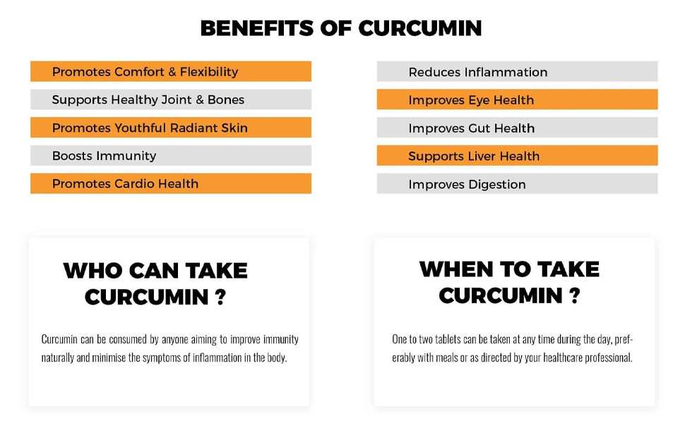 Steadfast Nutrition Curcumin Piperine Natural & Potent Supplements for Improved Wellbeing & Health Immunity (60 Tablets)
