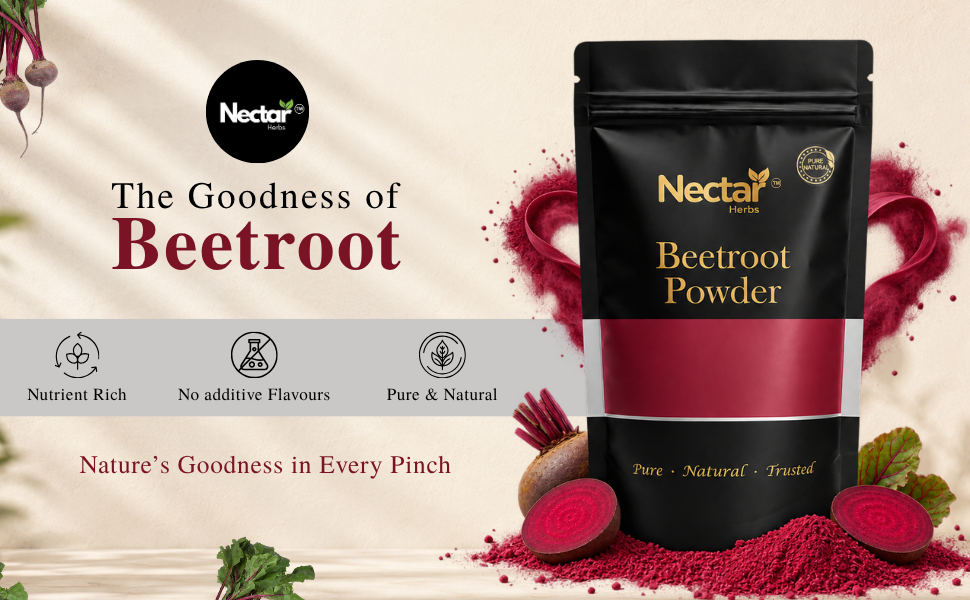 Organic Beetroot Powder 200g | Superfood Drink Mix | Rich in Natural Nitrates | Supports Energy & Stamina | Ideal Pre Workout Drink | Lab Tested | For Men & Women