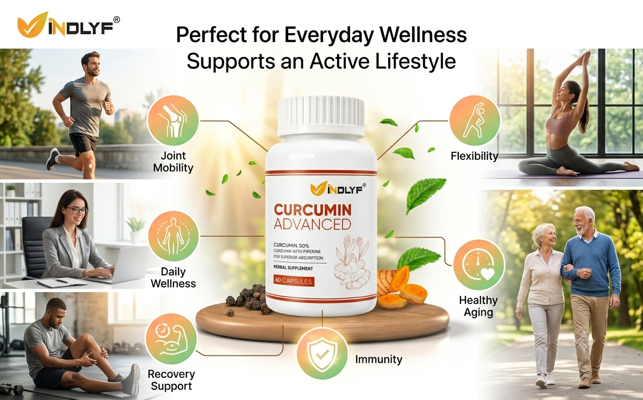 Curcumin with Piperine BioPerine 500mg - 95% Standardized Curcuminoids, 60 Vegan Capsules | Powerful Anti Inflammation Supplements for Joint Health, Antioxidant & Immunity Support