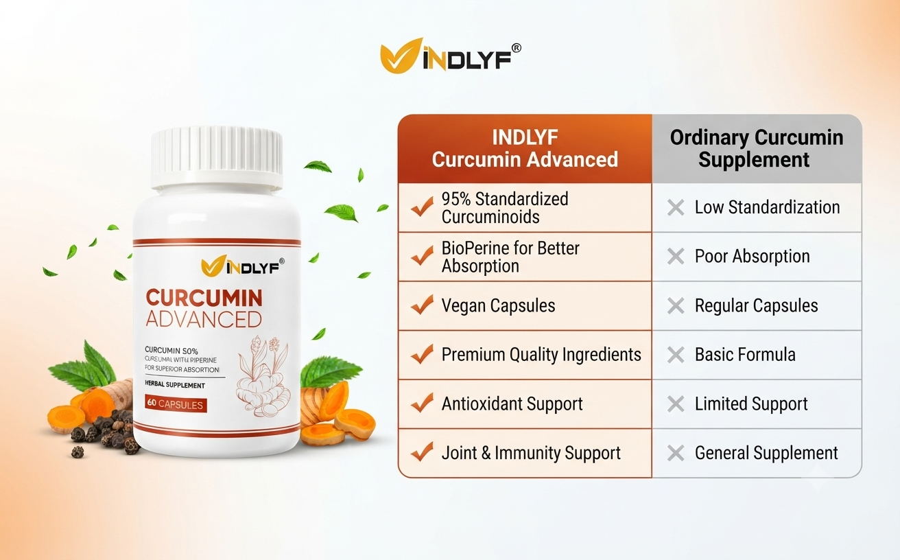 Curcumin with Piperine BioPerine 500mg - 95% Standardized Curcuminoids, 60 Vegan Capsules | Powerful Anti Inflammation Supplements for Joint Health, Antioxidant & Immunity Support