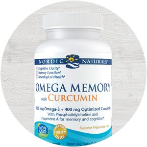 Nordic Naturals Omega Memory With Curcumin | 1000 Mg Omega 3 Fish Oil + 400 Mg Optimized Curcumin | For Memory & Cognition - Contains Phosphatidylcholine & Huperzine A | 60 Lemon Fish Oil Softgels