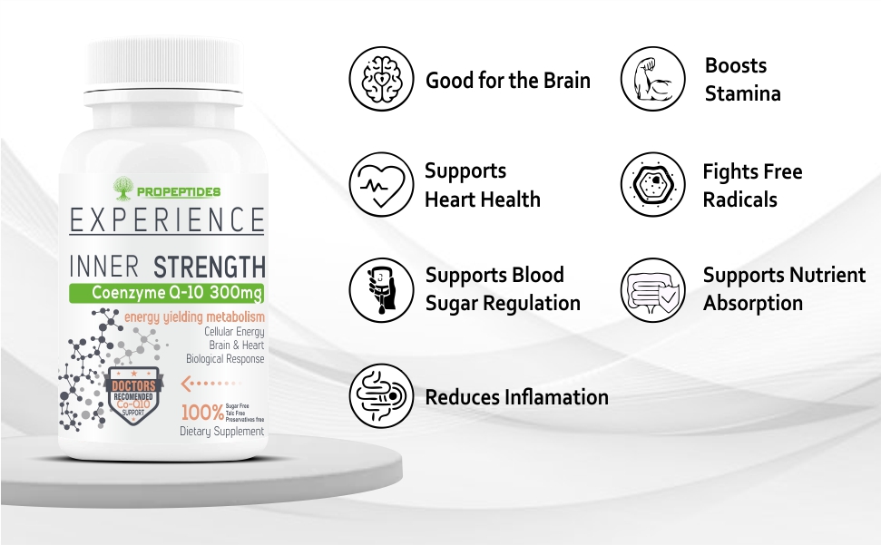 Coq10 Supplement, Coenzyme Q10 300mg (Ubiquinol) Tablet with Omega 3, Alpha Lipoic Acid, Vitamin B1 To Helps Boost Heart Health, Energy, And Antioxidant Support 60 Tablets