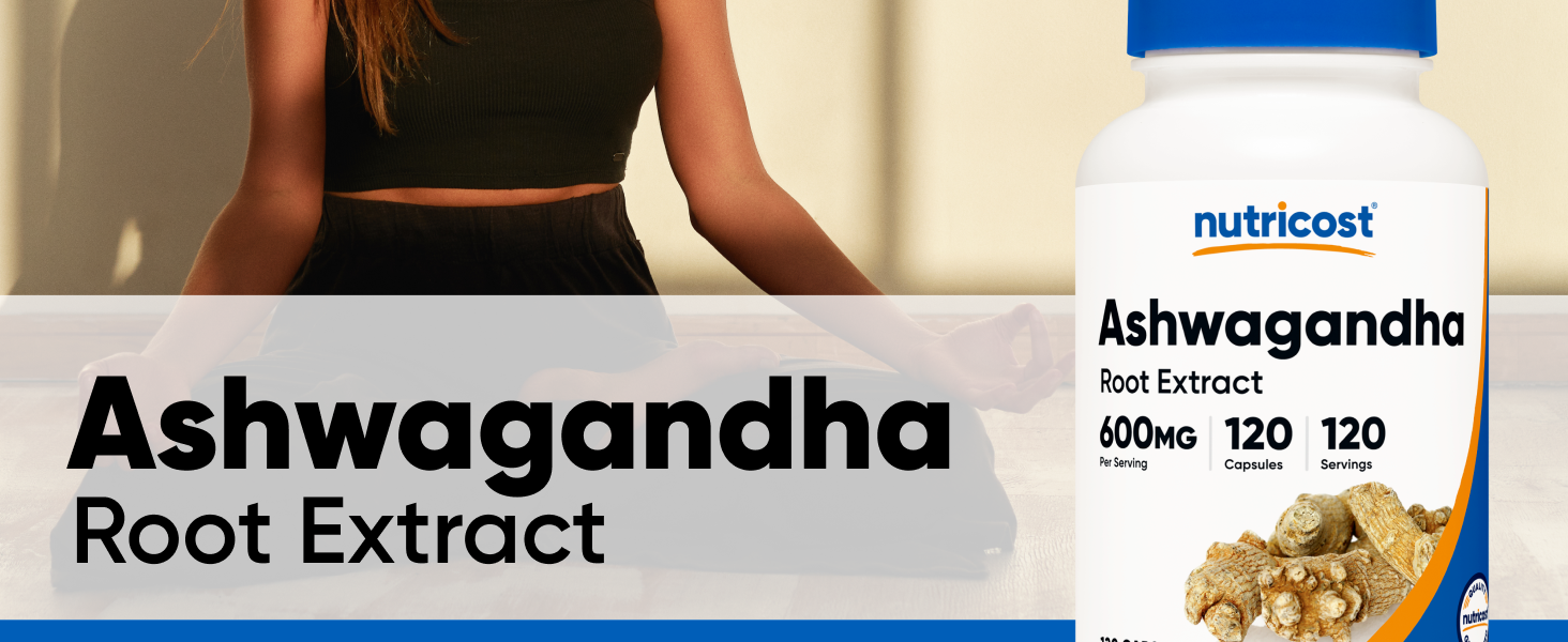 Nutricost Ashwagandha Herbal Supplement 600mg, 120 Capsules, Gluten-Free