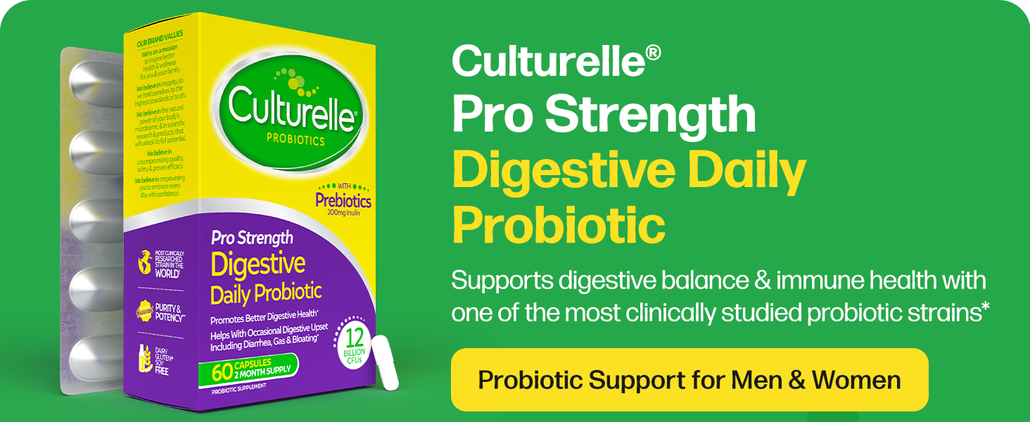 Culturelle Pro Strength Probiotics for Digestive Gut Health*, 12B CFU, 60ct