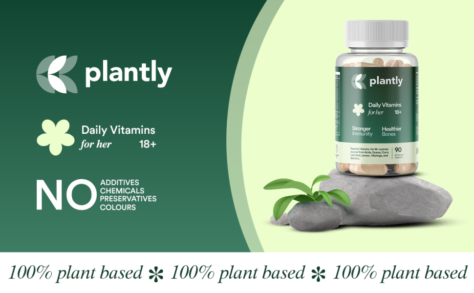Women’s Multivitamin 18+ | 90 Veg Capsules | 100% Plant-Based, Natural Vitamins for Immunity, Hormonal Balance, Energy, and Bone Health | With Amla, Guava Leaf, Shatavari & Biotin (90 Capsules)
