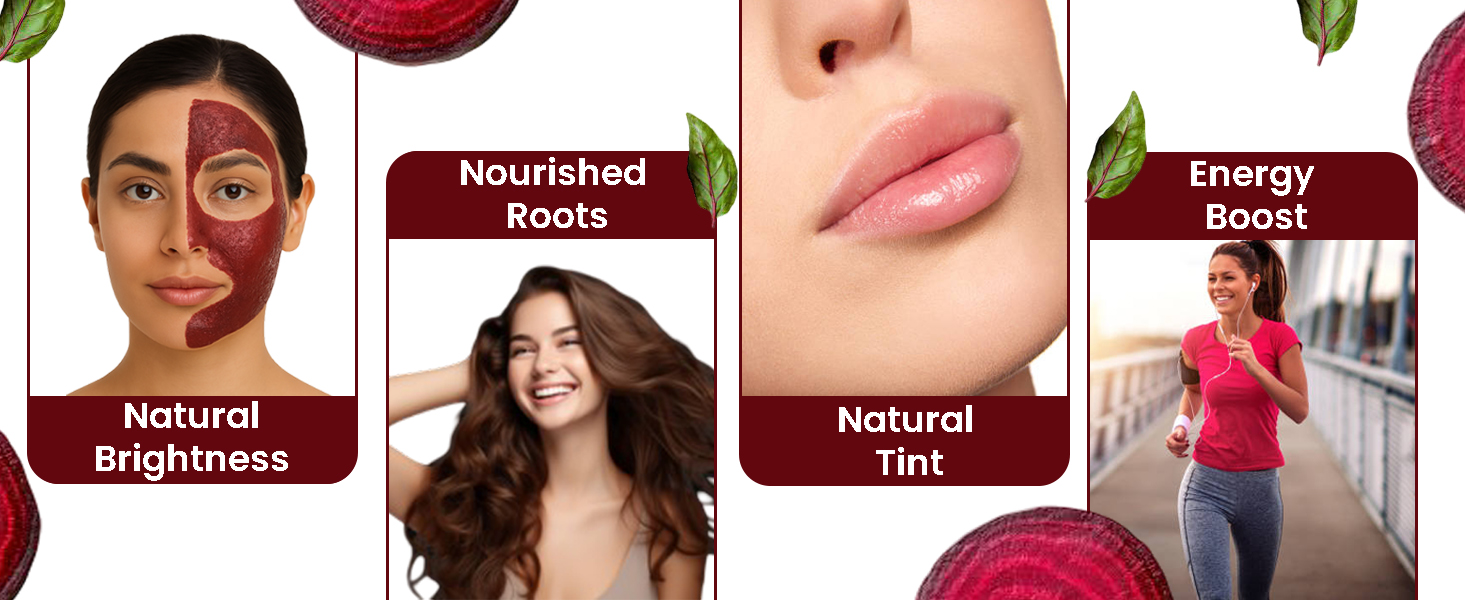 Vedapure Naturals Pure Beetroot Powder for Face (Face Pack) | Hair (Hair Mask) | Lips | Drinking | Pre- Workout | Supports Blood Pressure Levels | 100 GM