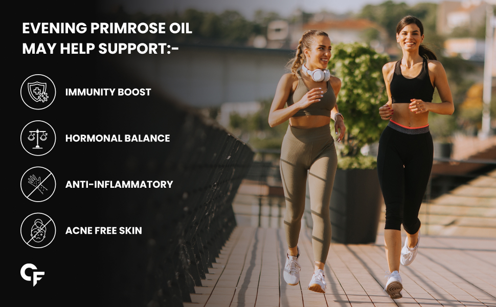 Carbamide Forte Evening Primrose Oil Capsules 1250mg For Women | Pure & Cold Pressed Primrose Oil Capsules | Evening Primrose Oil | Supplement for Hormonal Balance, Immunity & Skin Health | 60 Capsule
