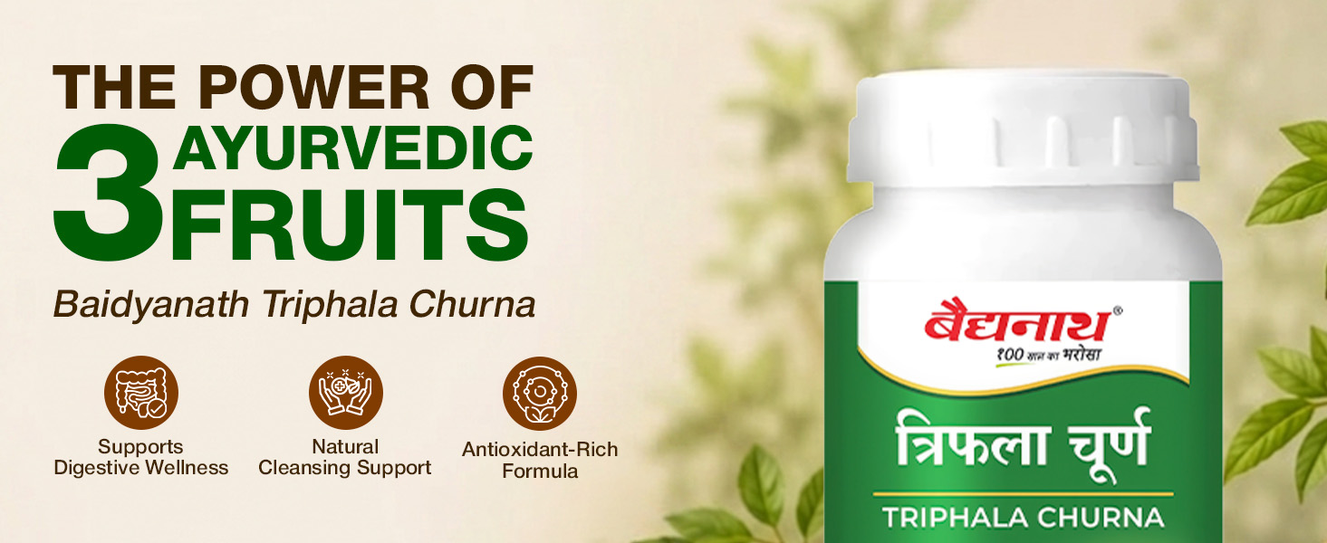 Baidyanath Ayurved Triphala Churna 500g | Supports Healthy Digestive Tract, Helpful in Bowel Wellness, Acidity & Gas Relief
